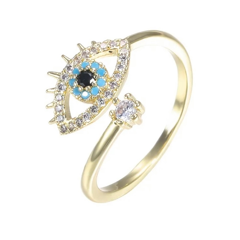 🆕 Adjustable Evil Eye Ring for Protection 🧿